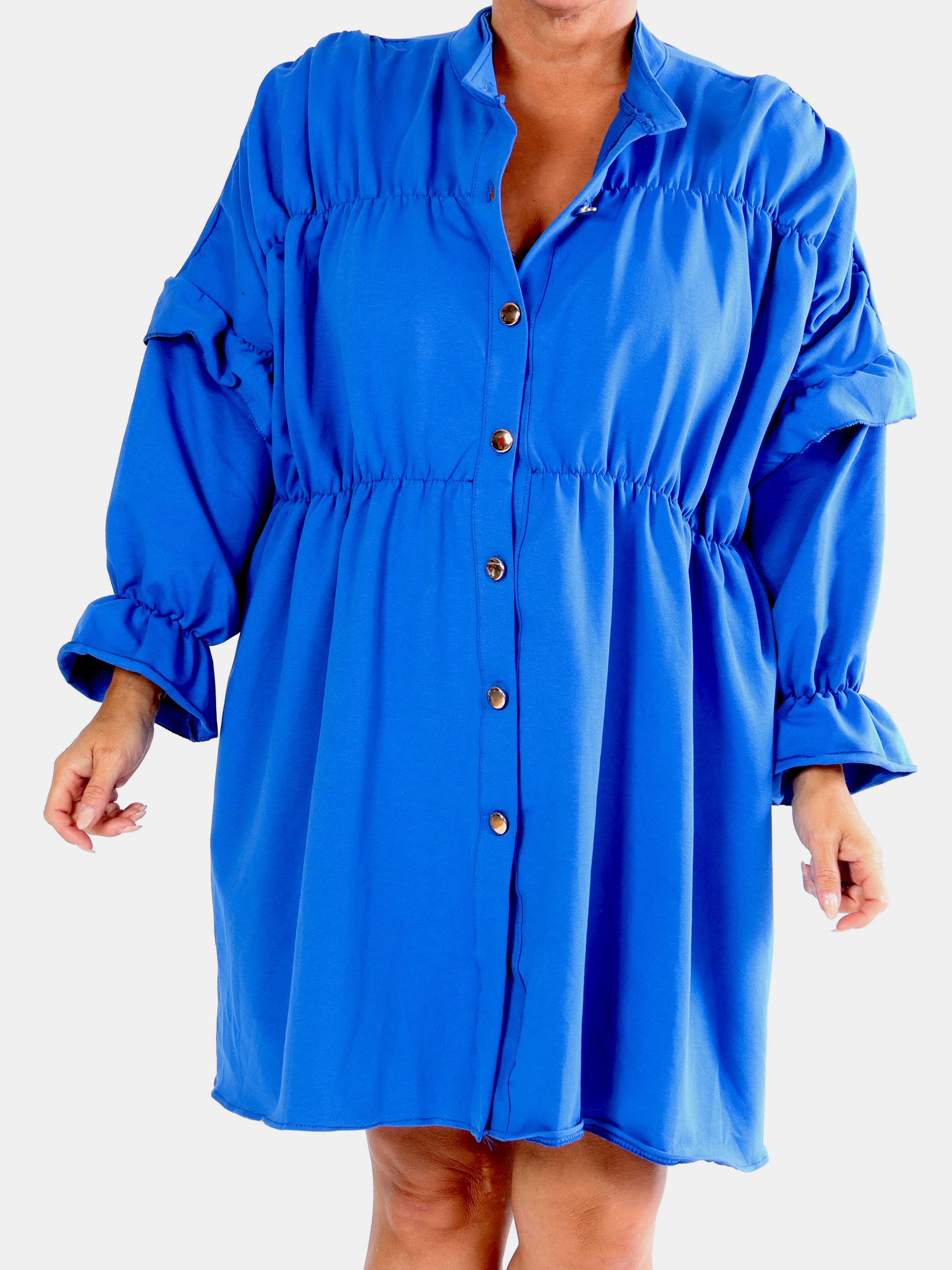 Monica Jersey - Plus size hverdags joggingkjole med flæser